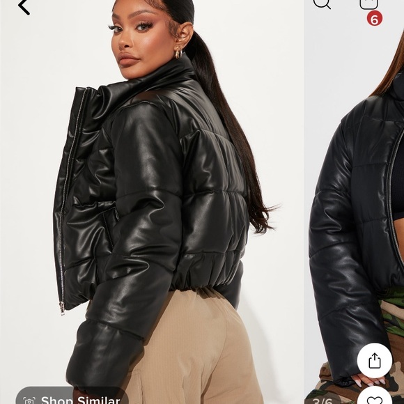 NEW!! Leather puffer jacket - Picture 5 of 5